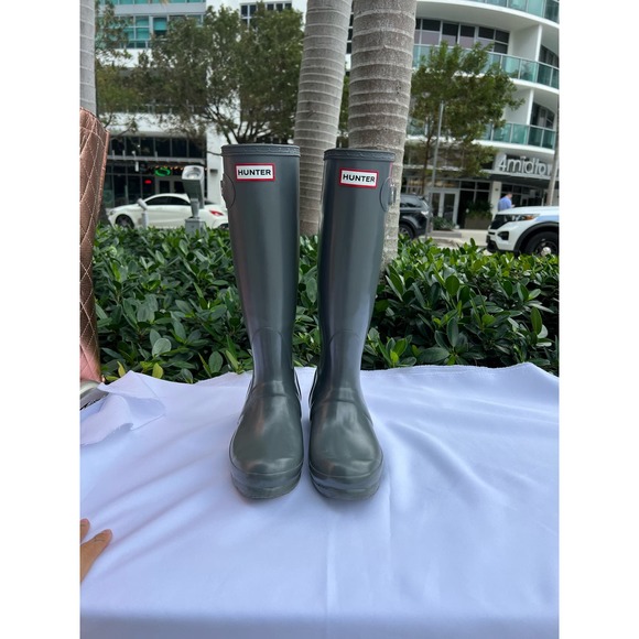 Hunter Women's Bota Original Tall Gloss Graphite Knee-High Rain Boot Size 6 - Picture 6 of 11
